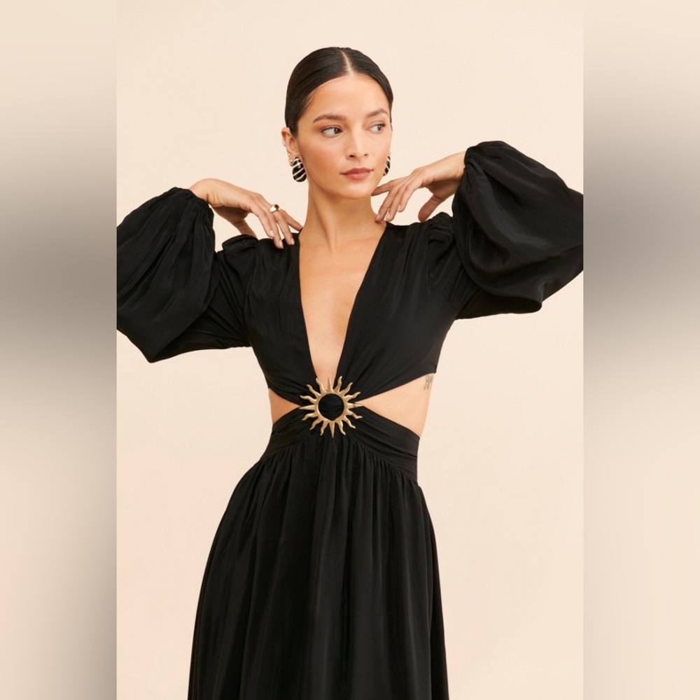 Farm Rio Cutout Plunging Maxi Dress